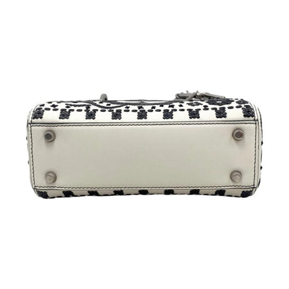 Christian Dior Handbag Shoulder Bag Lady Dior Mini Flower Floral Embroidery