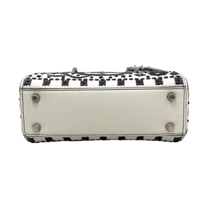 Christian Dior Handbag Shoulder Bag Lady Dior Mini Flower Floral Embroidery