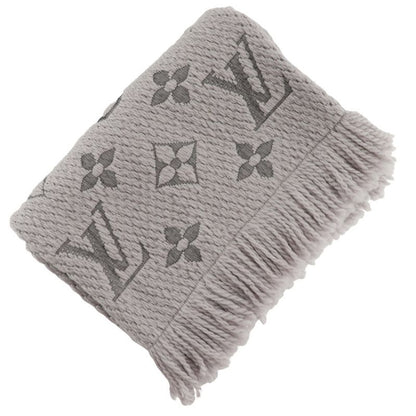 Louis Vuitton Echarpe Logomania M74742 Wool Gray Gm1128 Women's Scarf