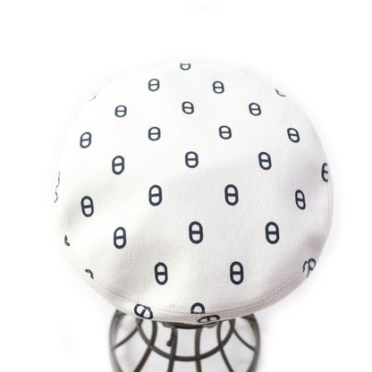 Hermes Vauban Toile Ashe Serie Hardware Chaine D'ancre Casket White Navy 56