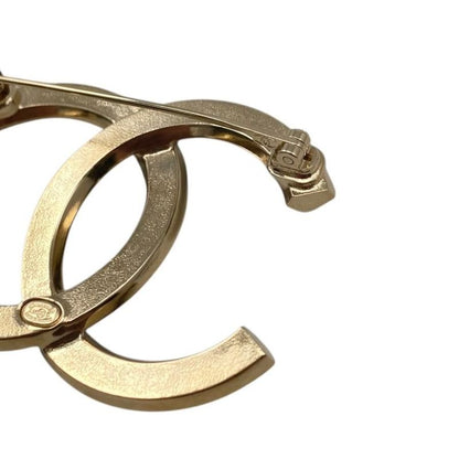 Chanel Brooch Coco Mark Abc335 A24c Square Rhinestone Gold Black Chanel