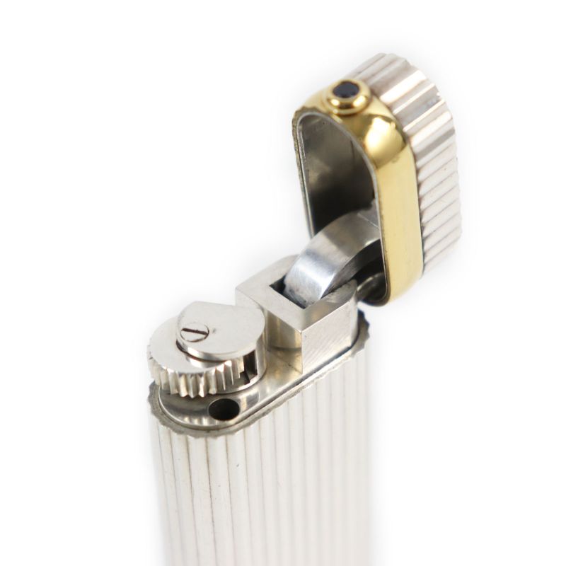 Cartier 1P Sapphire Oval Stripe Pattern Roller Type Smoking