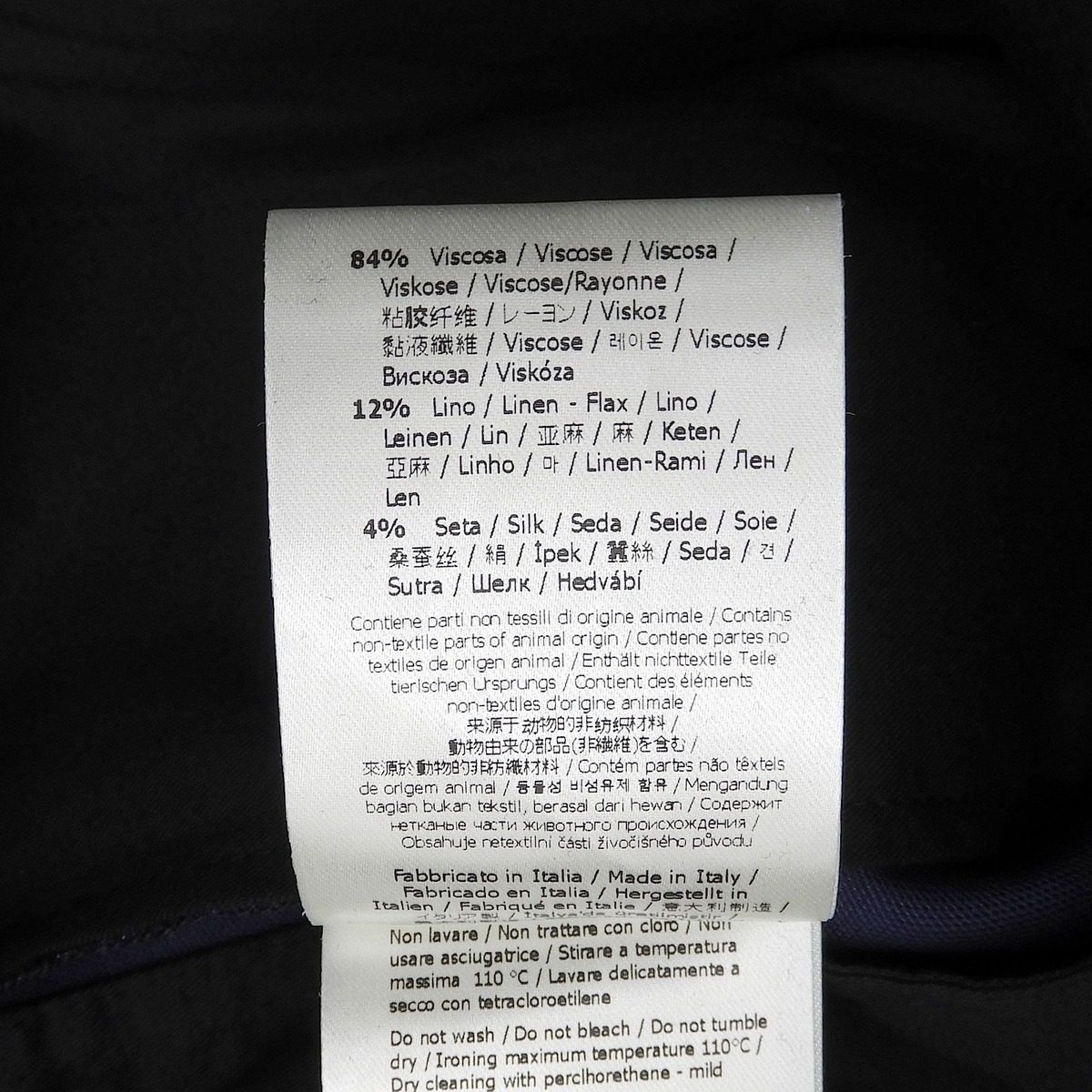 Fendi Linen Silk Blend Fflogo Zucca All Over Pattern Tucked Shorts Navy 46 — view 7