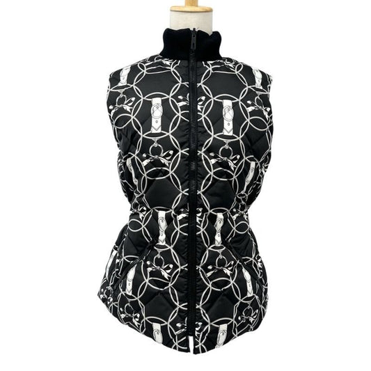 Hermes Outer Polyester Down Vest Promenade Du Matin Reversible Black
