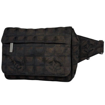 Chanel New Travel Line Waist Bag Nylon Jacquard Dark Brown