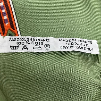 Hermes Scarf Carre 90 Au Son Du Tam To The Sound Of Tam Silk Green With Box