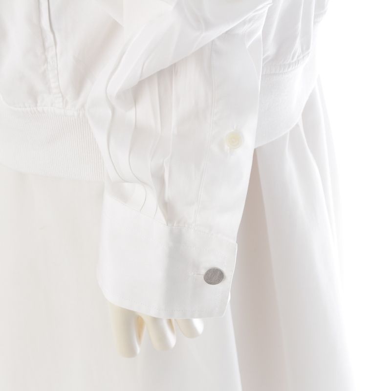 Hermes Cotton Double Zip Serie Button Long Sleeve Shirt Jacket White 41/16