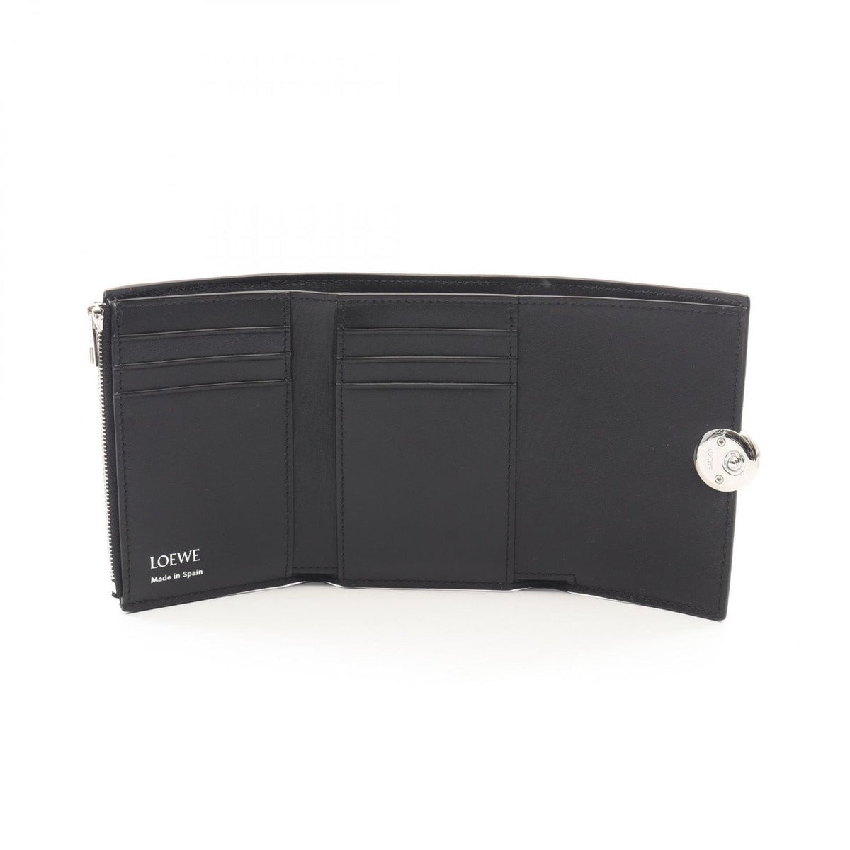 Loewe Trifold Wallet Pebble Small Vertical Black Leather — view 3