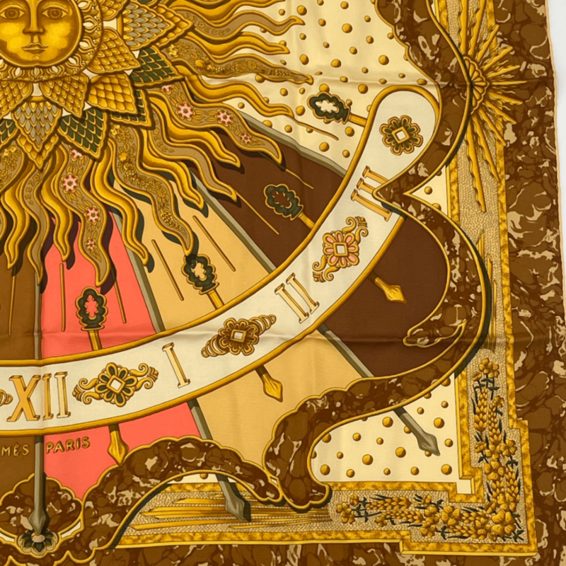 Hermes Scarf Carre 90 Silk Carpe DIEM Enjoy The Day Pick The Day Sun Constellati
