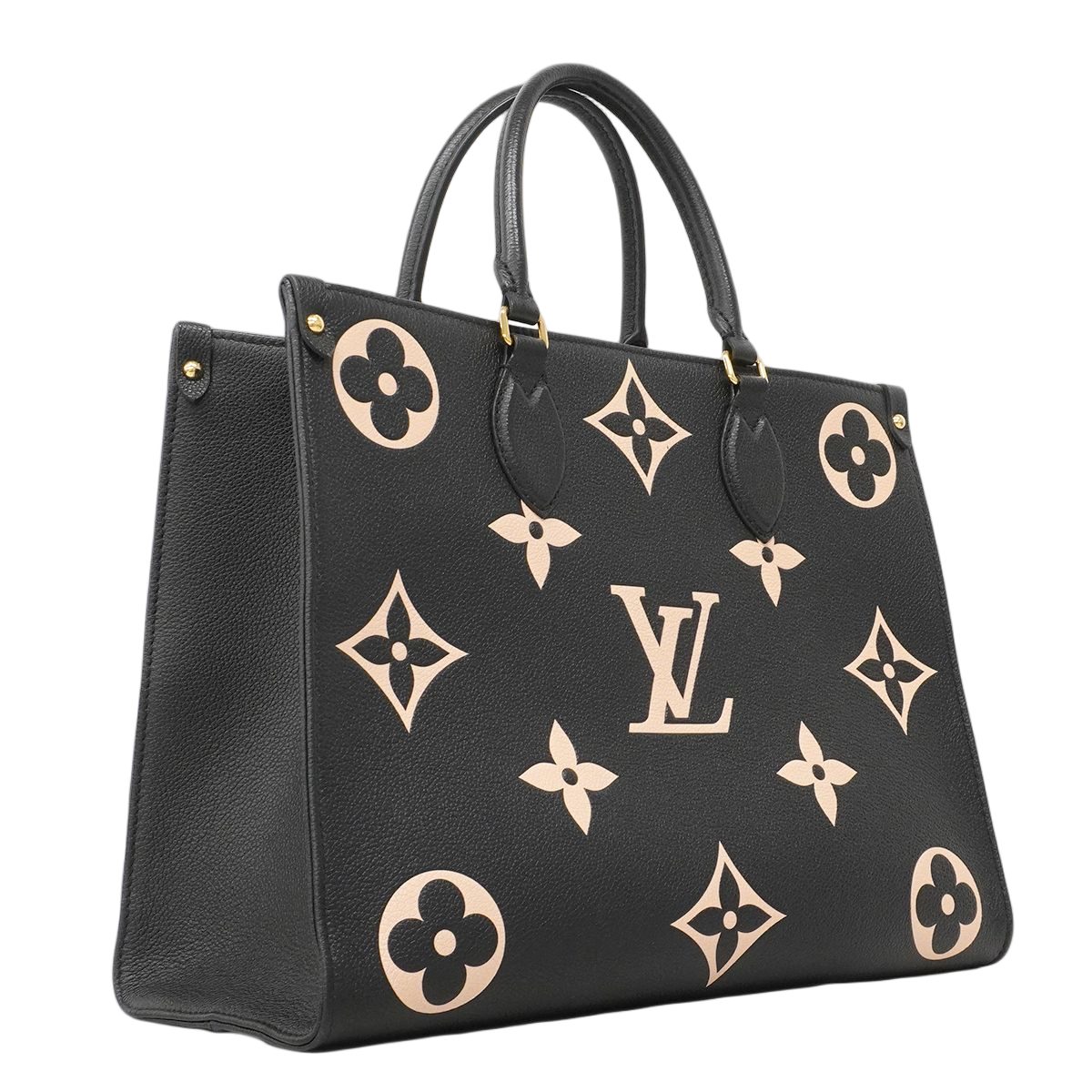 Louis Vuitton Tote Monogram Empreinte Bicolor On The Go Black Beige 2-Way — view 2