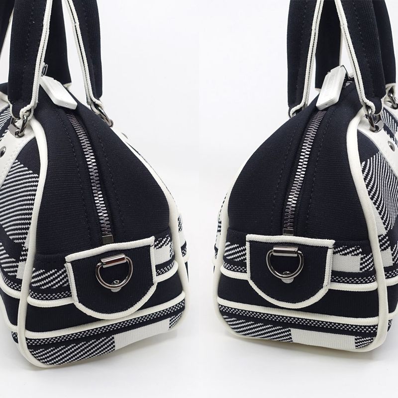 Dior Vive Small Bow Ring Bag Canvas Leather Black White Black Hardware
