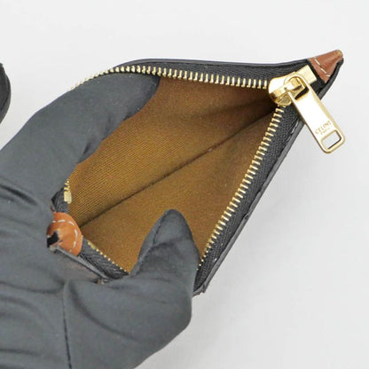 Celine Triomphe Coin Case With Card Holder Tan Gold Hardware Leather