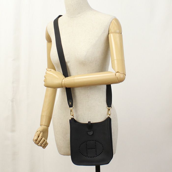 Hermes Evelyn TPM Crossbody Shoulder Bag Taurillon Clemence Engraved W Ladies