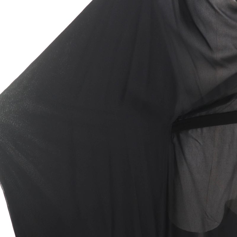 Gucci 310720 Ribbon Design Silk Wrap Dress Black M Hanger Genuine