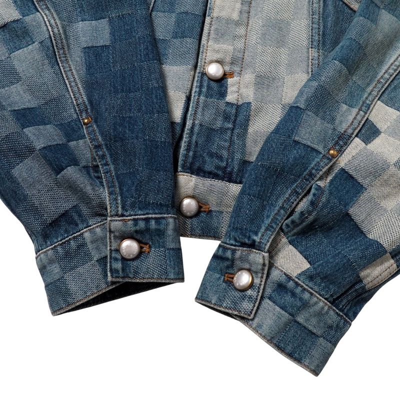 2024ssLouis Vuitton Damier Classic Denim Jacket Denim Jacket Size 50
