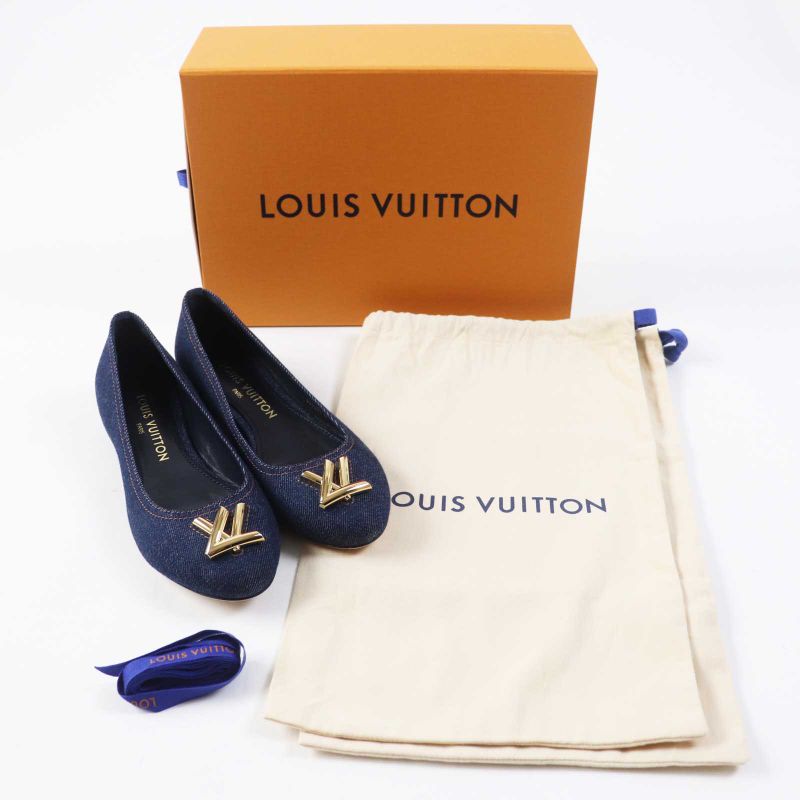 Louis Vuitton Shake Line Ballerina LV Twist Accessories Denim Flat Pumps