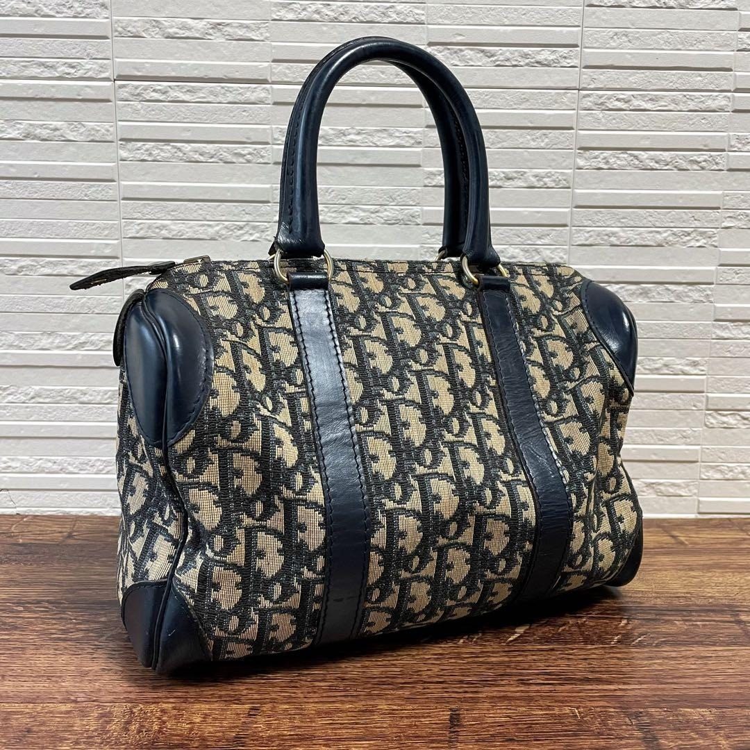 Dior Trotter Canvas Leather Mini Boston Hand Bag