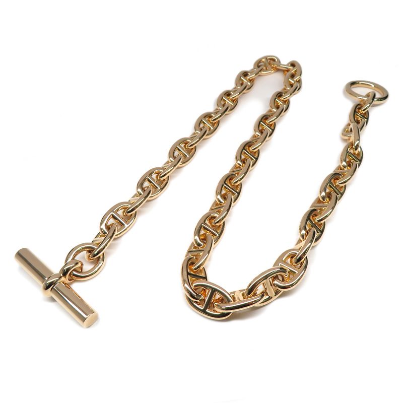 Hermes Necklace Chaine D'ancre PM 43 Pieces 43 Links Chain 18K Pink