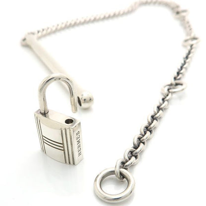 Hermes Cadena SV Necklace Ag925 Vintage Hermes Silver Box Padlock Bar