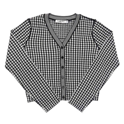 Dior Ensemble Knit Plaid Bi-40 BK WH 344 W01 Am135 Apparel
