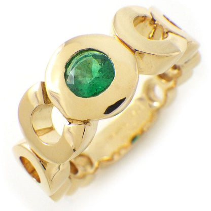 Chanel Ring Coco 1 Point Emerald 18K Yellow Gold Size 12