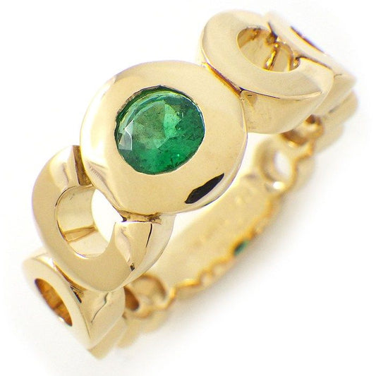 Chanel Ring Coco 1 Point Emerald 18K Yellow Gold Size 12