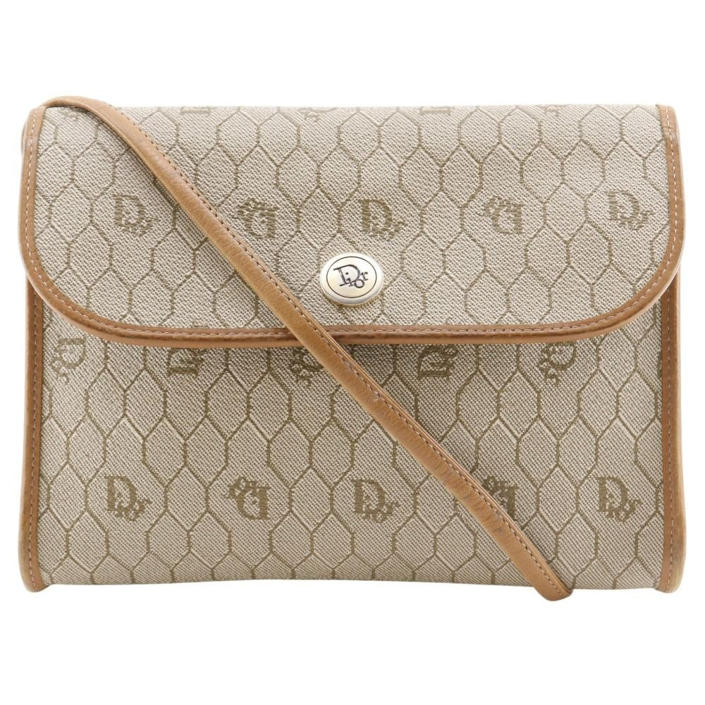 Dior Honeycomb Pattern Vintage Beige Shoulder Bag