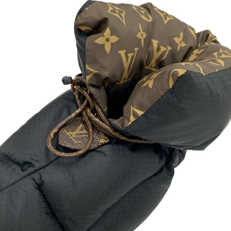 Louis Vuitton Pillow Line Monogram Boots Short Boots Shoes Nylon Black Brown