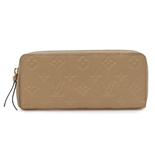 Louis Vuitton Monogram Empreinte Portefeuille Clemence Zip Around Wallet Dune