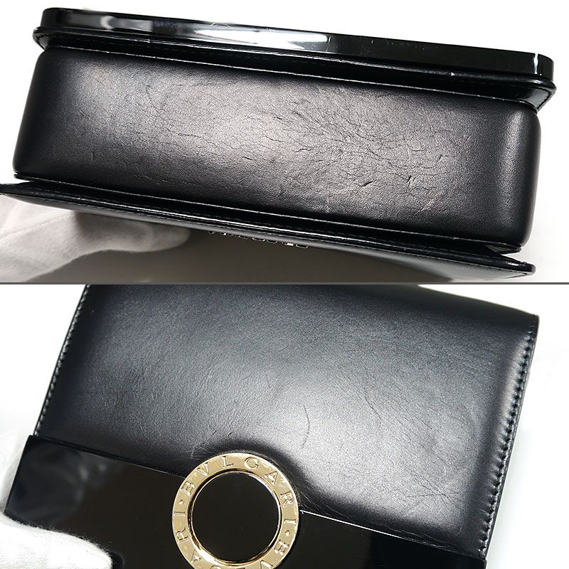 Bulgari Bvlgari Chain Shoulder Bag Bulgari 39858 Leather Black