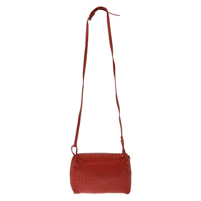 Bottega Veneta Nodini Intrecciato Leather Shoulder Bag in Red
