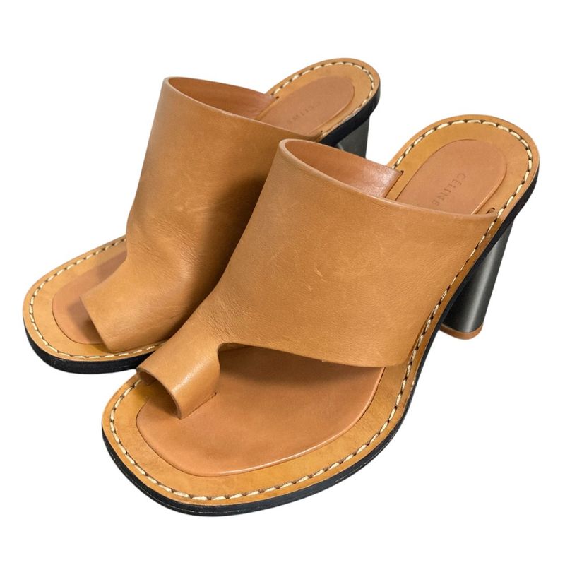 Good Celine Phoebe Period Metal Heel Thong Sandals Size 35 Approx 22cm (8.66in)