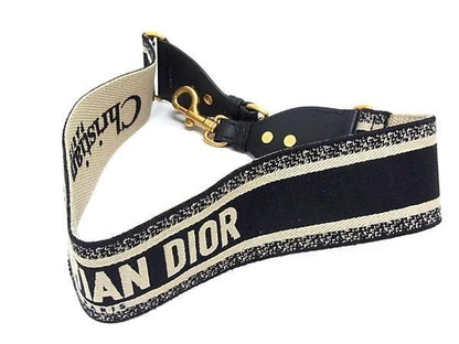 Christian Dior Canvas Shoulder Strap For Bag Shoulder Women Black And