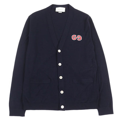 Gucci 576815 100% Wool Cardigan With GG Embroidery Logo Buttons And Pockets