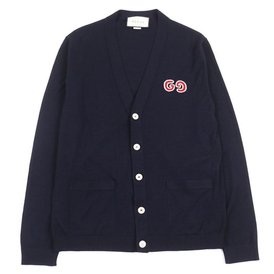 Gucci 576815 100% Wool Cardigan With GG Embroidery Logo Buttons And Pockets