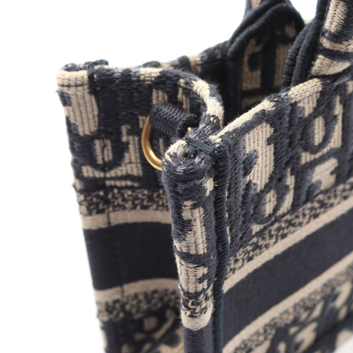 Dior Tote Book Mini Navy Canvas Oak Beige — view 7