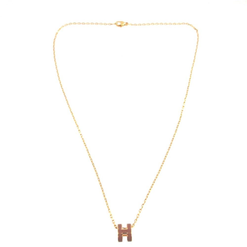 Hermes Pop Mini Metal New Gold Necklace