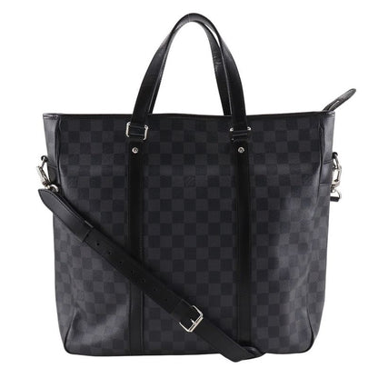 Louis Vuitton Tadao 2WAY Shoulder Tote Bag N51192 Damier Graphite Canvas Black