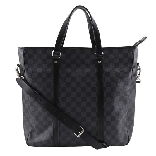 Louis Vuitton Tadao 2WAY Shoulder Tote Bag N51192 Damier Graphite Canvas Black