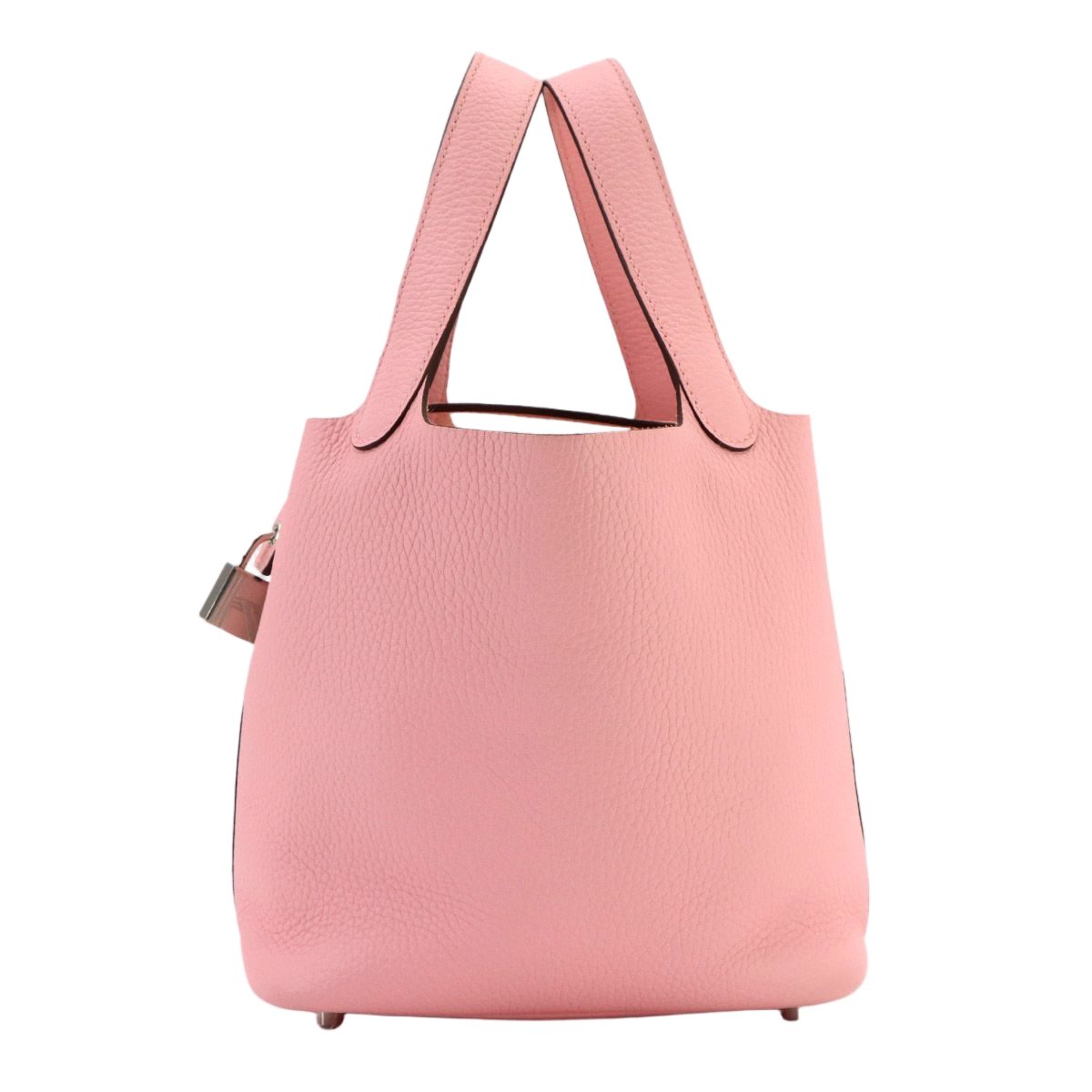 Hermes Picotin Lock PM Hand Bag Taurillon Clemence Rose Sakura