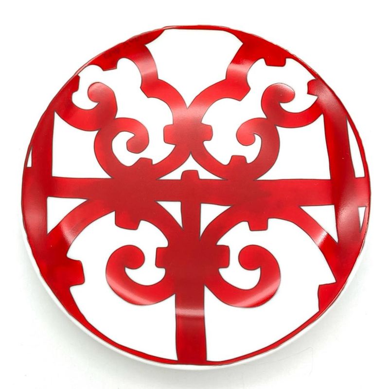 Hermes Gadarkivir Plate Porcelain Red White 17cm (669in) Tableware