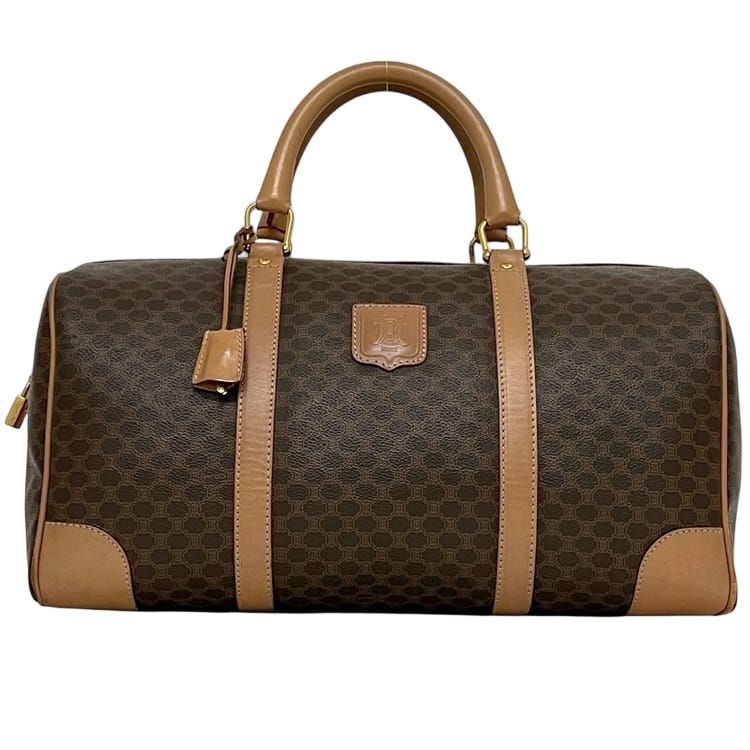 Celine Bostonline Boston Bag Mcadam Leather Brown