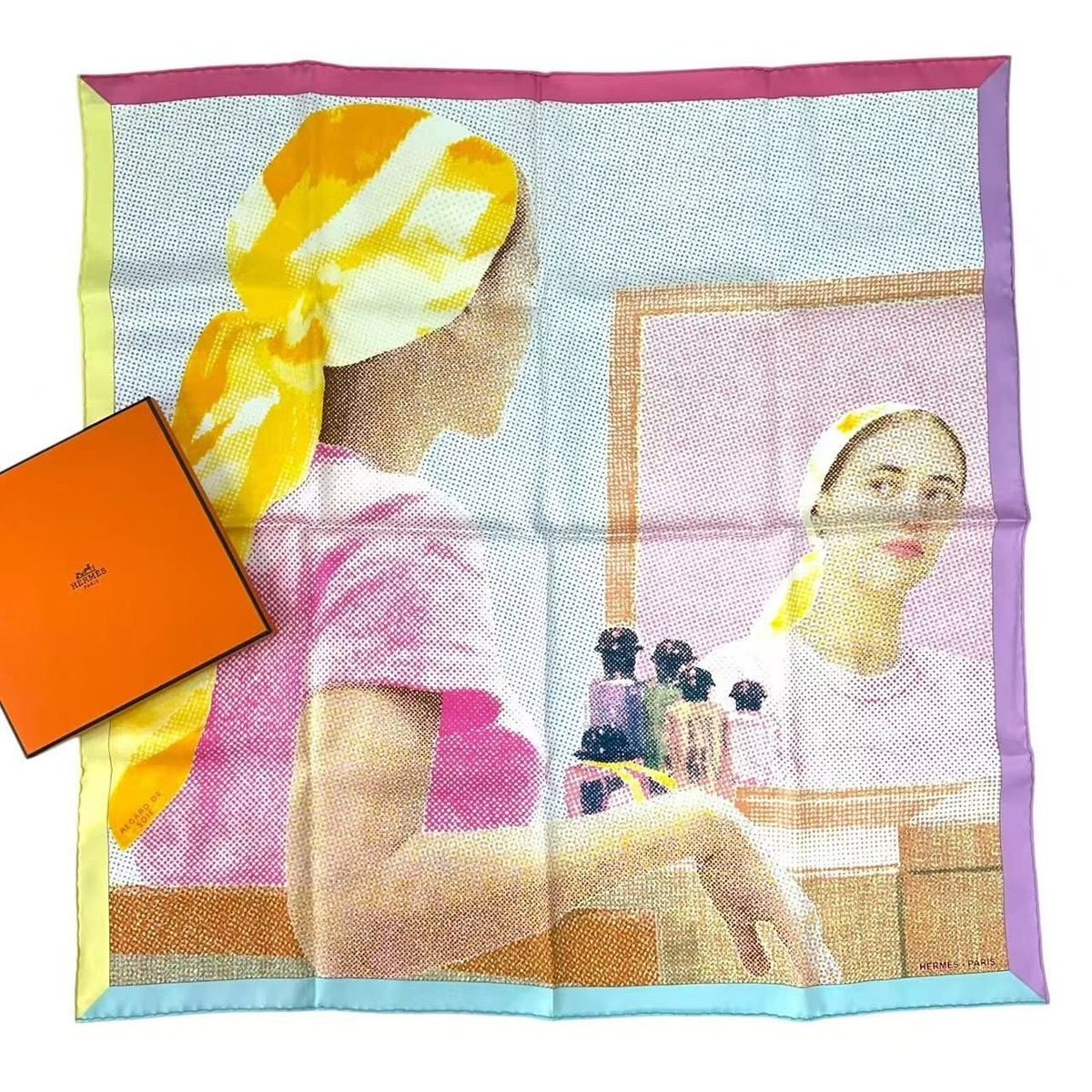 Hermes Scarf Silk Regard de Soie Gaze Multicolor