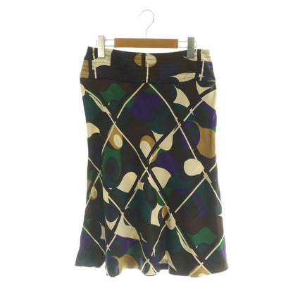 Celine Silk Skirt Tight Long 38 Multicolor MY