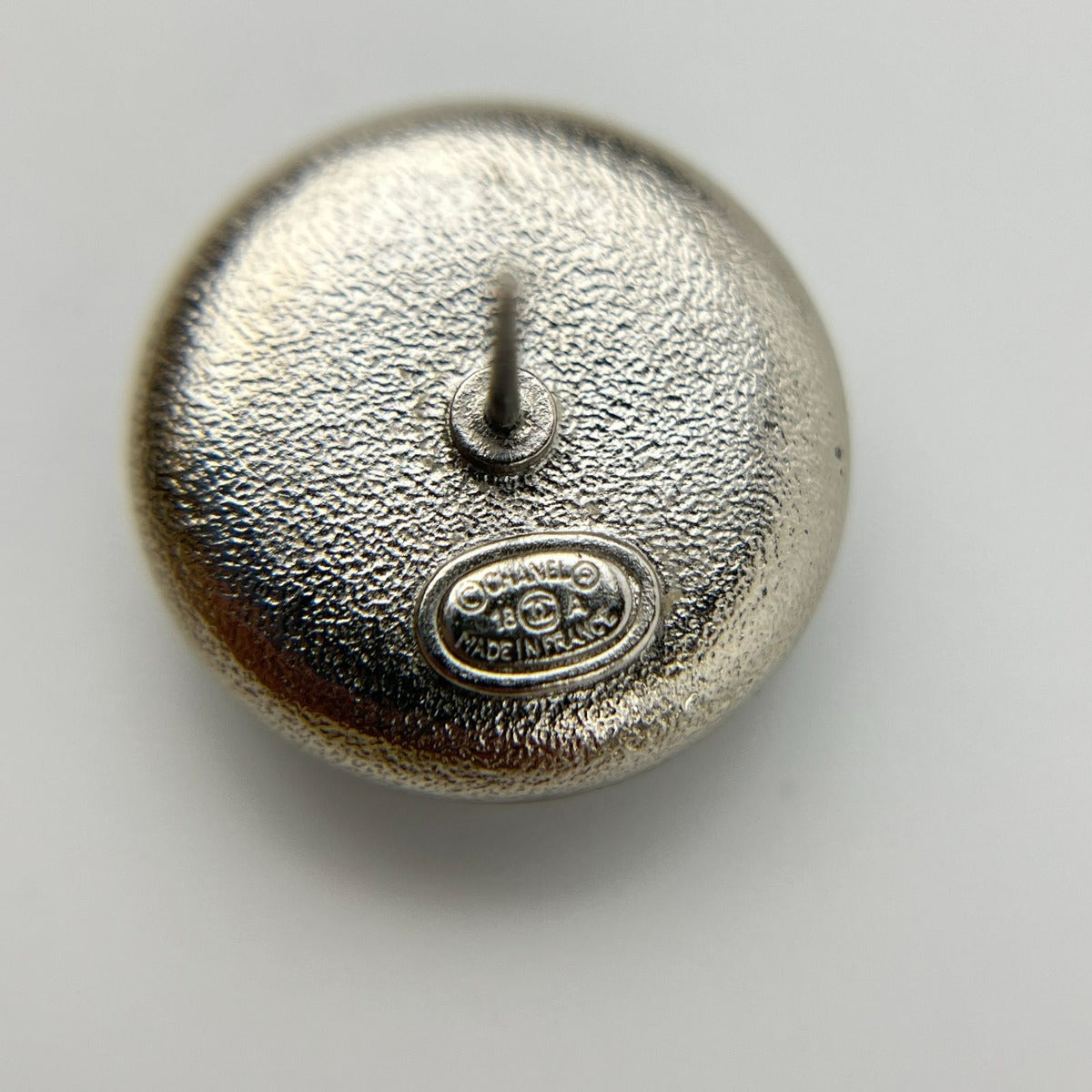 Chanel CC Logo Earrings Navy Silver Vintage — view 11