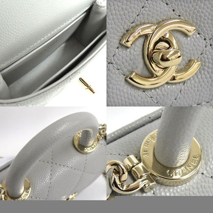 Chanel Matelasse Top Handle Flap Bag Caviar Skin Coco Handle 11cm