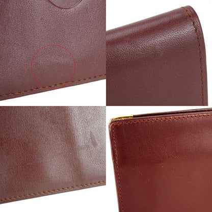 Cartier Bifold Wallet Must Line Calf Bordeaux Gold Hardware With Coin Purse
