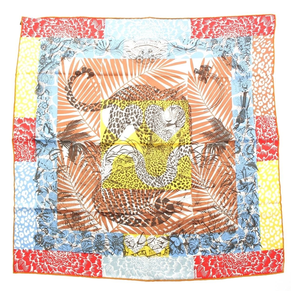 Hermes Jungle Love AU Tampon Silk Carre 70 Scarf