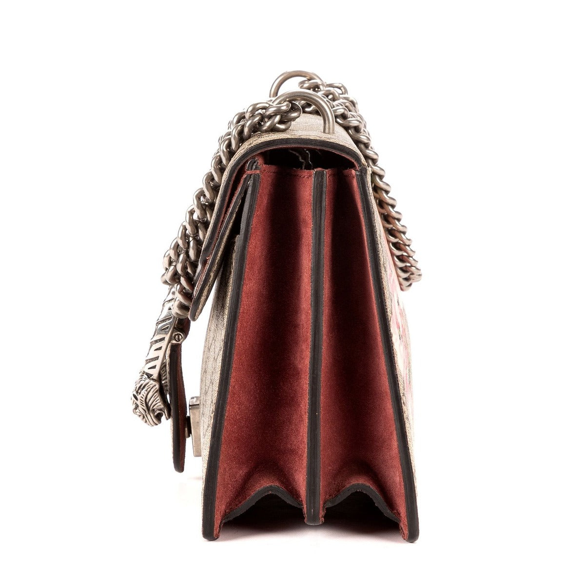 Gucci Blooms Dionysus Beige Burgundy Supreme Canvas Shoulder Bag — view 3