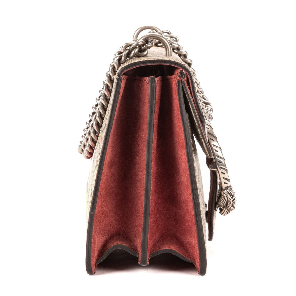 Gucci Blooms Dionysus Beige Burgundy Supreme Canvas Shoulder Bag — view 4